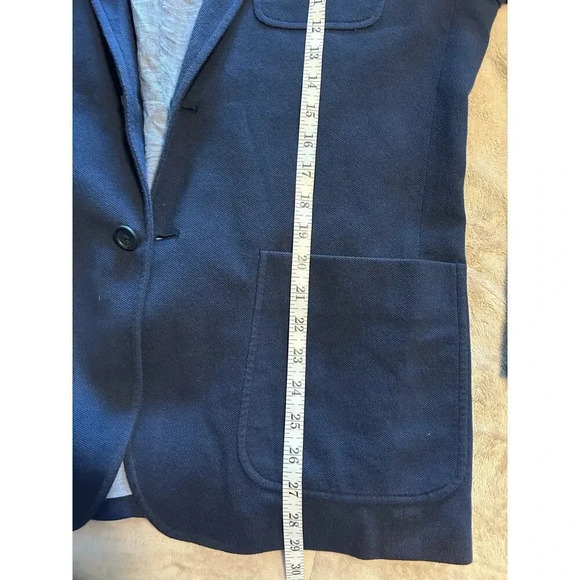 Banana Republic Tailored Fit Blazer Size 42 Lined Cotton Navy Preppy - Picture 6 of 6